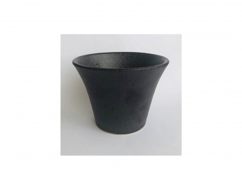 Чашка из глины, глазурованная, черная, 150 мл