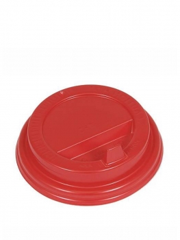 Крышка для картонных стаканов под горячие напитки, Красная, 90 мм, 100 шт./упак.