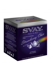Чай цветочный каркаде Svay Strawberru Chic (Клубничный шик), упаковка 20 пирамидок по 4 г