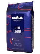 Кофе в зернах Lavazza Crema e Aroma (Лавацца Крема е Арома)  1 кг, вакуумная упаковка, пакет синего цвета